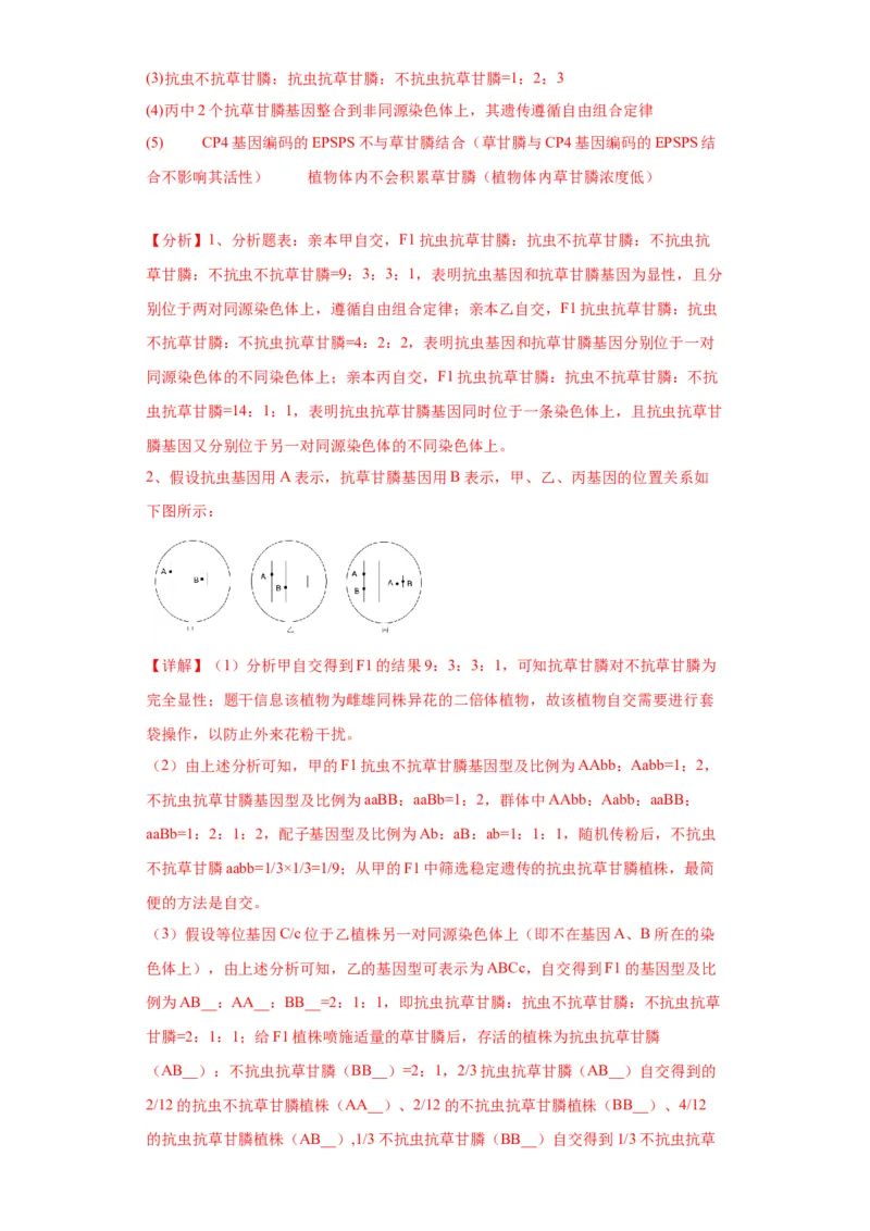 第五单元基因的传递规律（测试卷）（解析版)_2024年新高考资料_3.2024专项复习_备战2024年高考生物一轮复习重难点专项突破