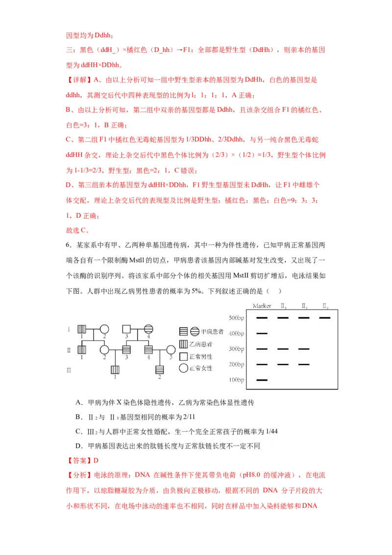 第五单元基因的传递规律（测试卷）（解析版)_2024年新高考资料_3.2024专项复习_备战2024年高考生物一轮复习重难点专项突破