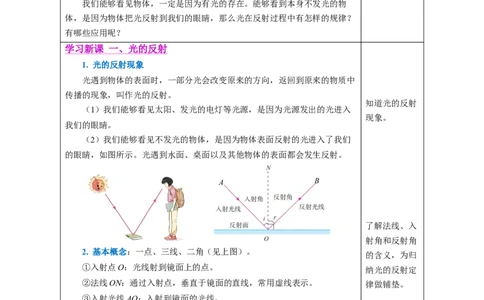 4.2光的反射（教学设计）-（人教版2024）_初物_八年级上下册+九年级全一册物理_八年级物理上册_教学设计（完）