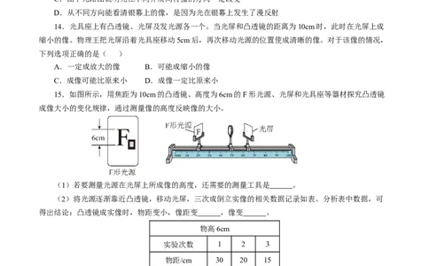 5.3凸透镜成像的规律（分层作业）原卷版_初物_八年级上下册+九年级全一册物理_八年级物理上册_分层作业（完）