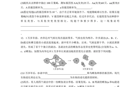 第7单元　课时练3　生物的进化_2024年新高考资料_1.2024一轮复习_2024年高考生物一轮复习讲义（新人教版）_学生版在此文件夹_一轮复习69练_第七单元　生物的变异和进化