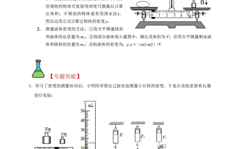 专题04密度测量实验（原卷版）_8、物理总复习_8.中考物理总复习_2023年中考复习资料_二轮复习_2023年中考物理二轮题型专项复习（全国通用）