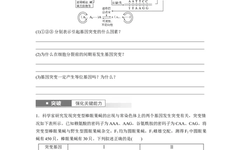 第7单元　第1课时　基因突变与基因重组_2024年新高考资料_1.2024一轮复习_2024年高考生物一轮复习讲义（新人教版）_学生版在此文件夹_大一轮复习讲义_第七单元　生物的变异和进化