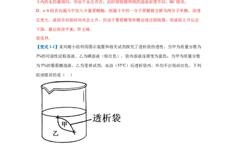 专题03细胞的物质运输（4大题型）（解析版）_2025年新高考资料_一轮复习_备战2025年高考生物一轮复习题型全覆盖（新高考通用）