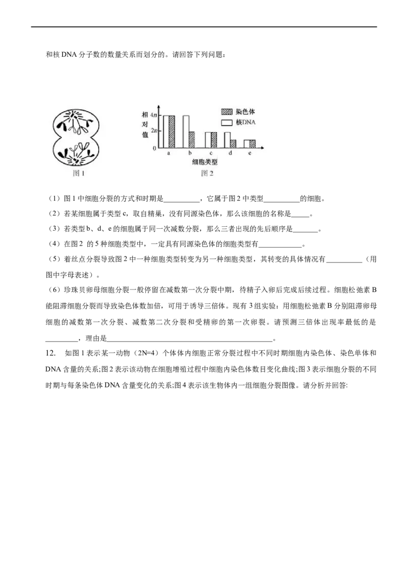 专题06减数分裂及受精作用（练）-2023年高考生物二轮复习讲练测（全国通用）（原卷版）_通用版（老高考）复习资料_2023年复习资料_二轮复习_2023年高考生物二轮复习讲练测（全国通用）