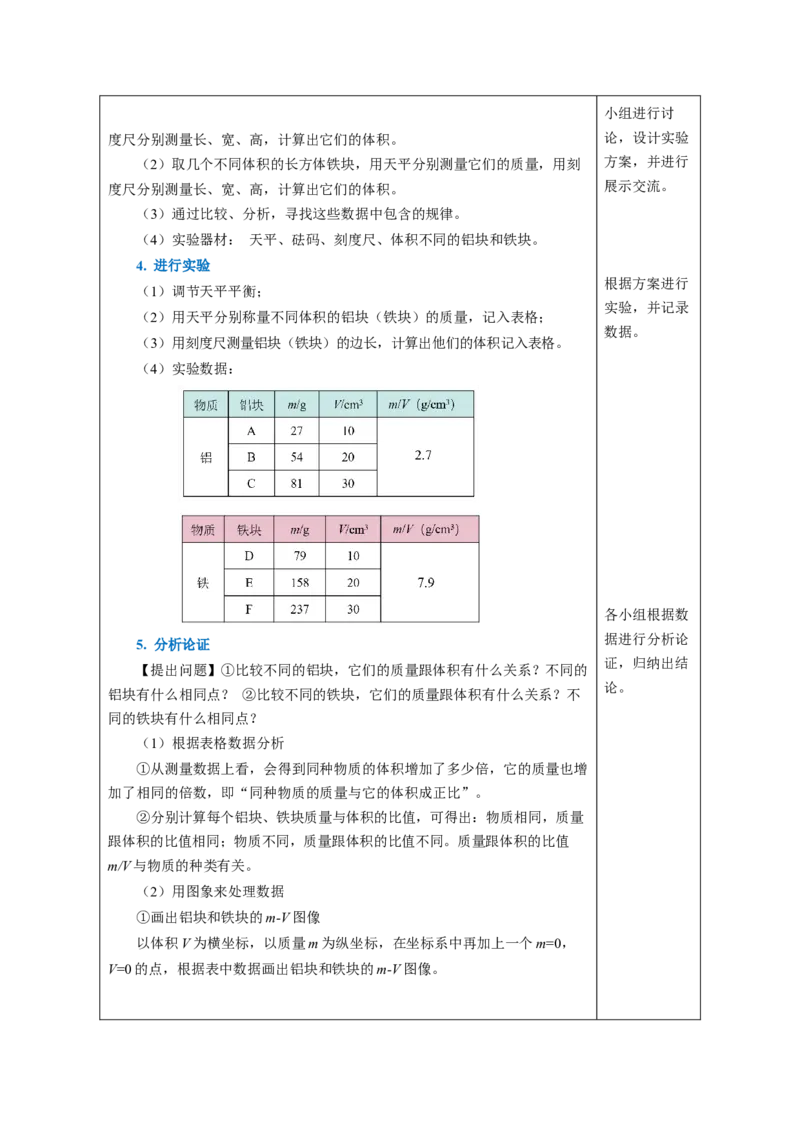 6.2密度（教学设计）-（人教版2024）_初物_八年级上下册+九年级全一册物理_八年级物理上册_教学设计（完）