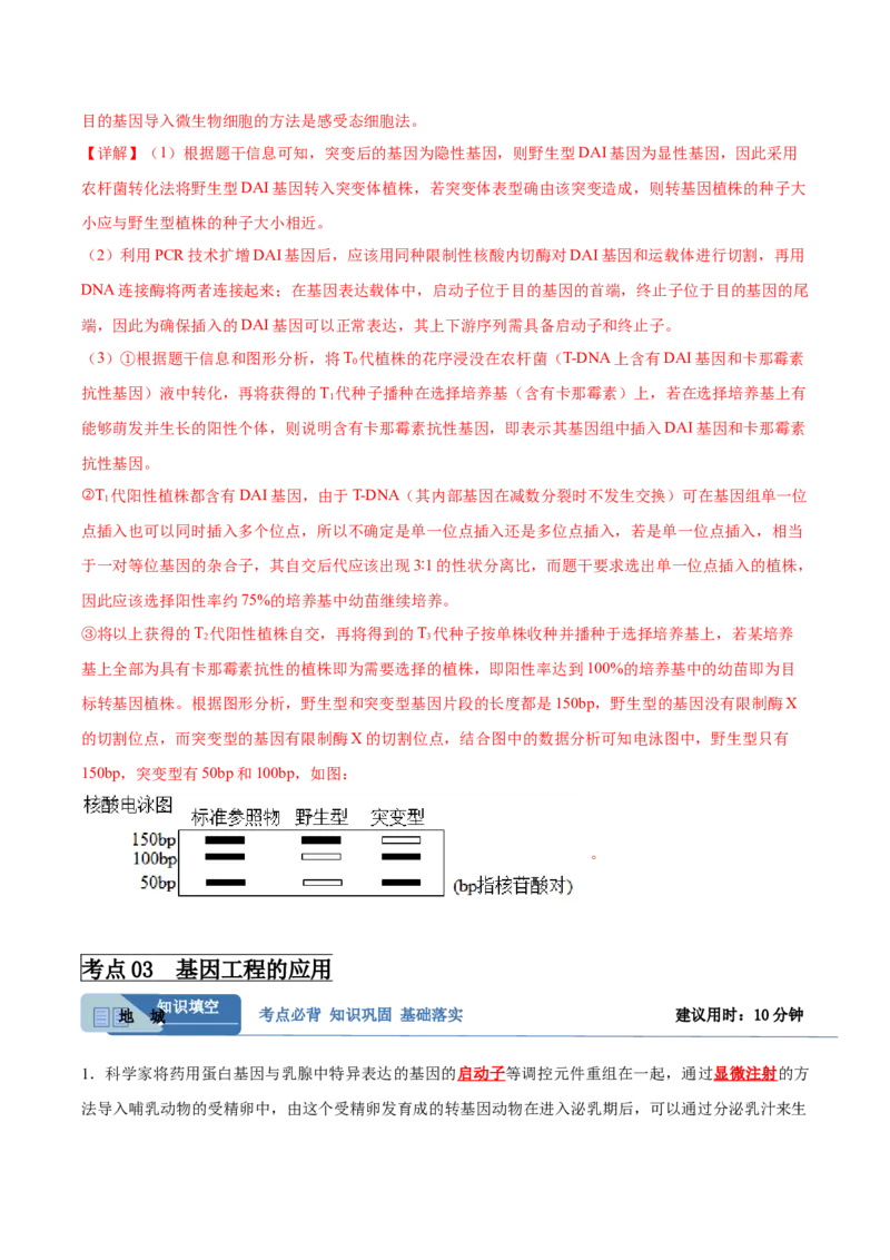 考点通关卷36基因工程（解析版）_2024年新高考资料_1.2024一轮复习_2024年高考生物一轮复习考点通关卷（新高考通用）