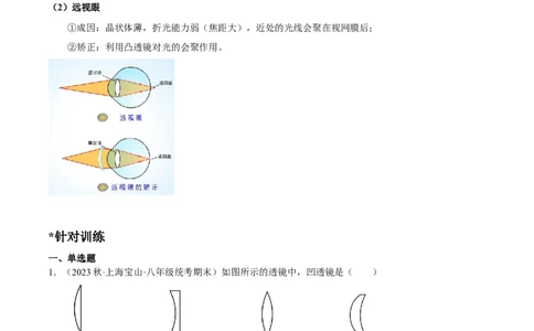 专题02凸透镜成像规律及其应用（原卷版）_8、物理总复习_8.中考物理总复习_2023年中考复习资料_二轮复习_备战2023年中考物理二轮四大模块针对集训（全国通用）_模块三光学