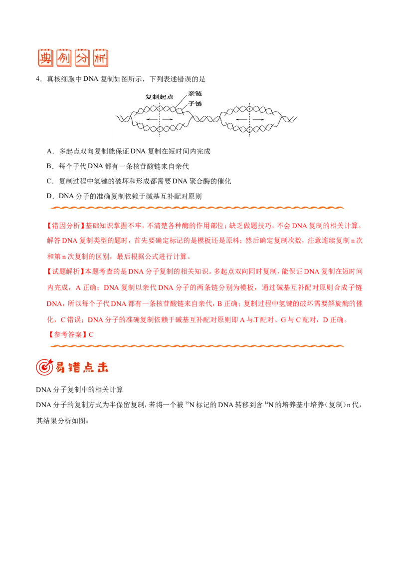 专题04遗传的细胞基础和分子基础-备战2019年高考生物之纠错笔记系列（解析版）_新高考复习资料_2022年新高考复习资料_2022年一轮复习最新版_1.2022年高考生物一轮复习全国通用版