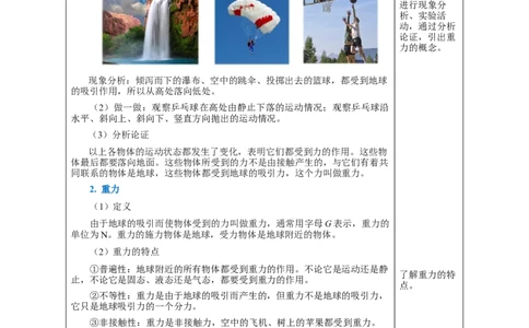 7.3重力（教学设计）-（人教版）_初物_八年级上下册+九年级全一册物理_八年级物理下册_老课标资料_教学设计
