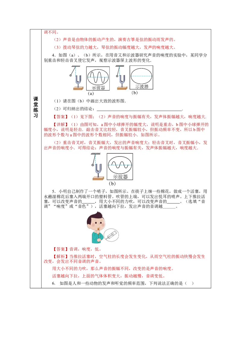 2.2声音的特性（教学设计）-（人教版）_初物_八年级上下册+九年级全一册物理_八年级物理上册_老课标资料_教学设计