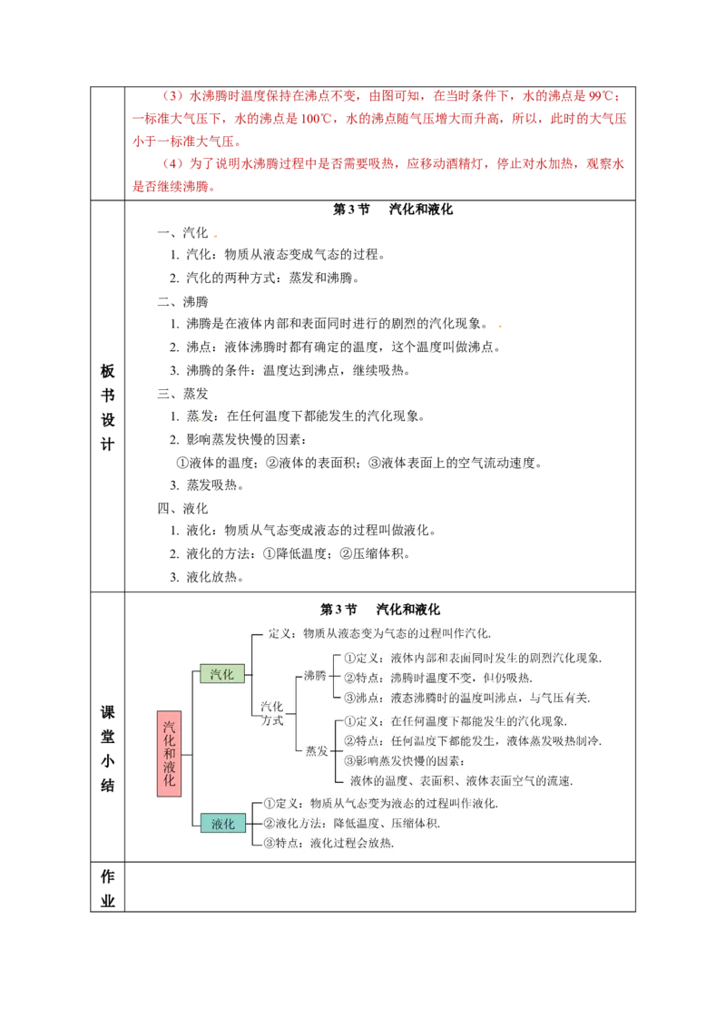 3.3汽化和液化（教学设计）-（人教版2024）_初物_八年级上下册+九年级全一册物理_八年级物理上册_教学设计（完）
