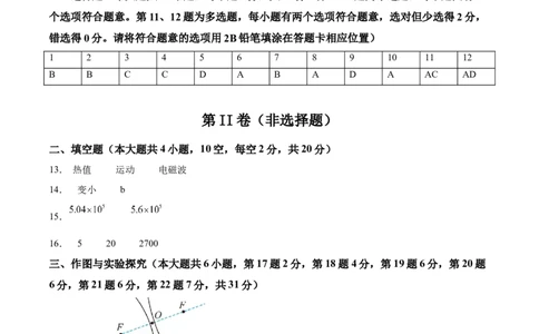 2024年中考押题预测卷01（长沙卷）-物理（参考答案及评分标准）_8、物理总复习_2024中考模拟题物理_押题预测