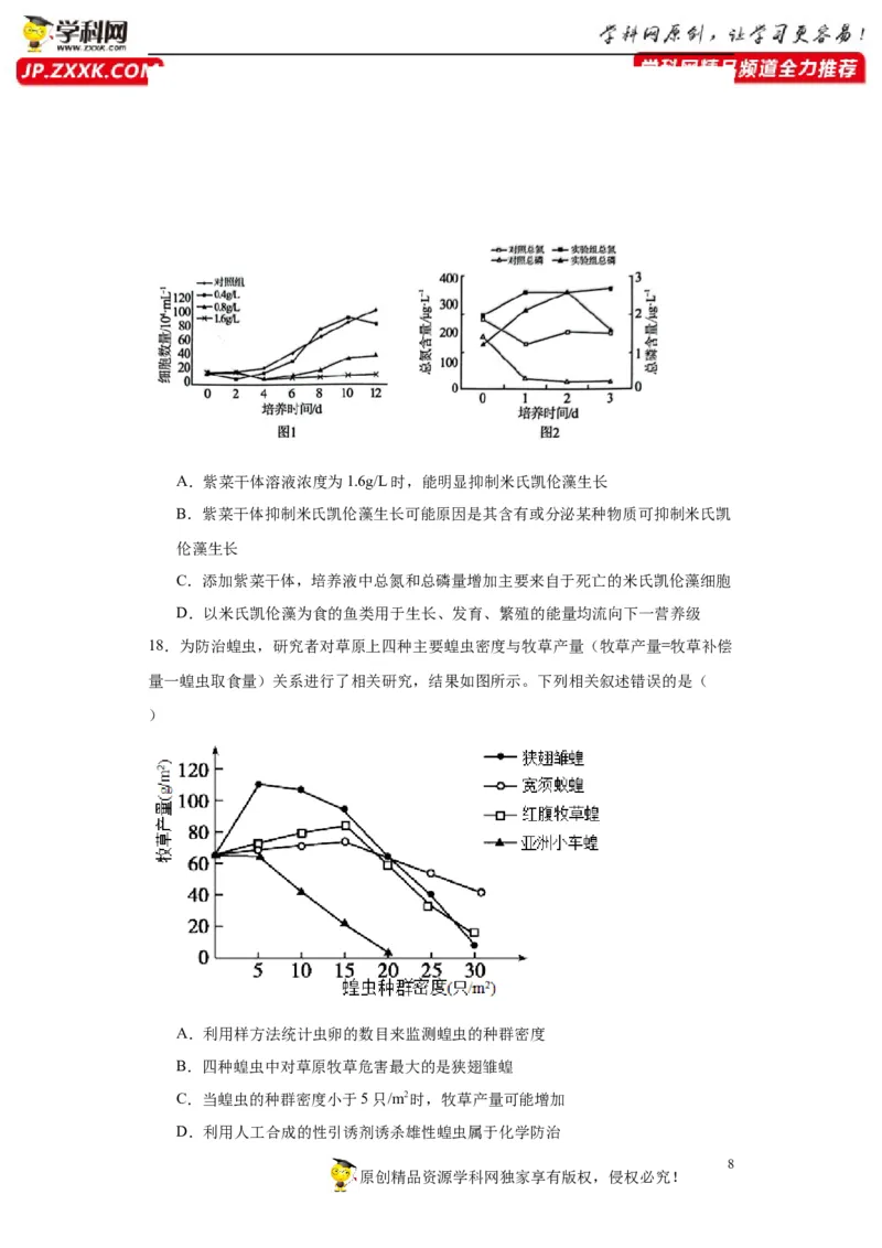 第九单元生物与环境（测试卷）（原卷版）_2024年新高考资料_3.2024专项复习_备战2024年高考生物一轮复习重难点专项突破