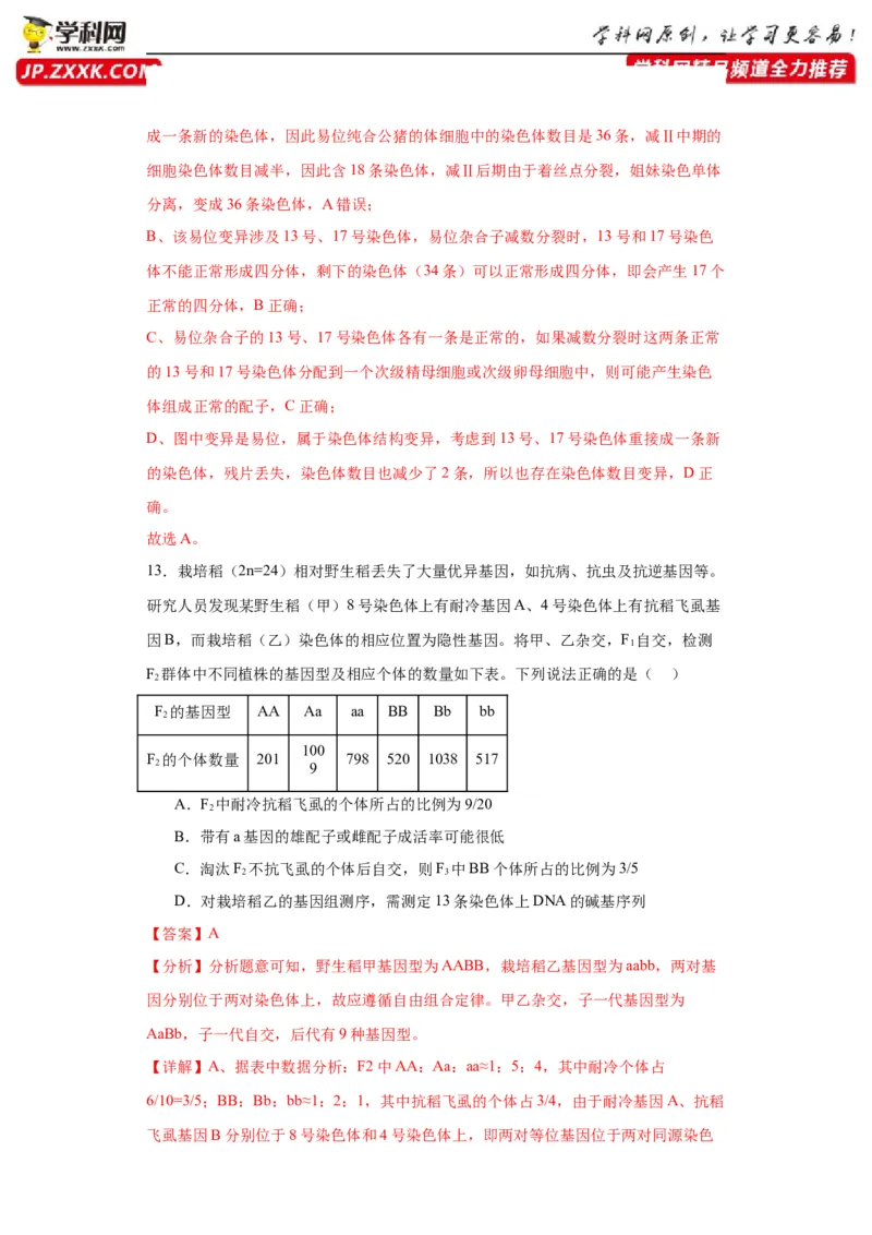 第七单元变异与进化（测试卷）（解析版)_2024年新高考资料_3.2024专项复习_备战2024年高考生物一轮复习重难点专项突破
