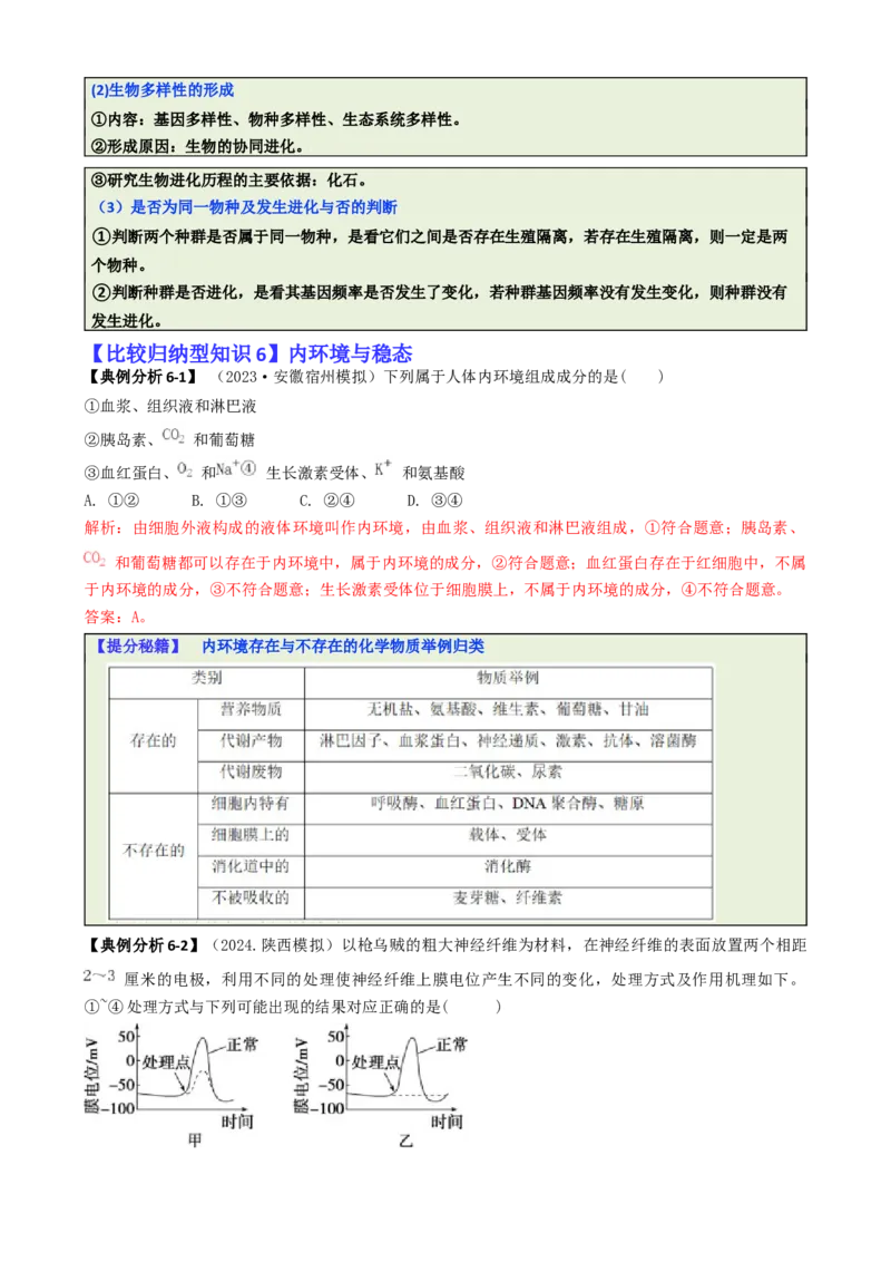专题04比较归纳型选择题（解析版）_2025年新高考资料_二轮复习_2025年高考生物二轮热点题型归纳与变式演练（新高考通用）3404350