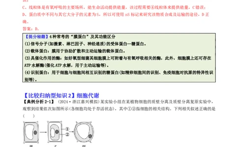 专题04比较归纳型选择题（解析版）_2025年新高考资料_二轮复习_2025年高考生物二轮热点题型归纳与变式演练（新高考通用）3404350