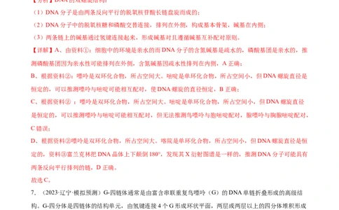 考点通关卷21DNA分子的结构、复制与基因的本质（解析版）_2024年新高考资料_1.2024一轮复习_2024年高考生物一轮复习考点通关卷（新高考通用）