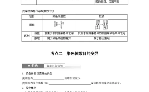 第7单元　第2课时　染色体变异_2024年新高考资料_1.2024一轮复习_2024年高考生物一轮复习讲义（新人教版）_学生版在此文件夹_大一轮复习讲义_第七单元　生物的变异和进化