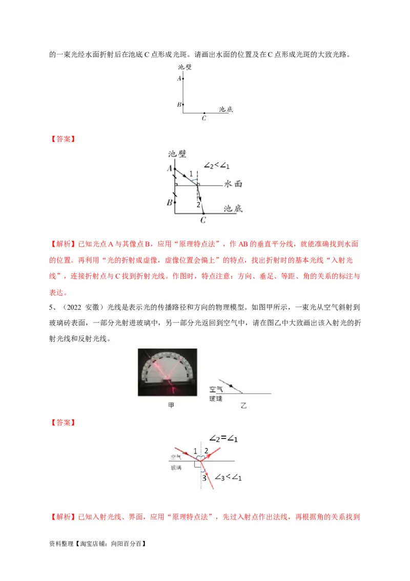 专题06光学作图技法攻略（解析版）_8、物理总复习_8.中考物理总复习_2023年中考复习资料_专项复习_2023年中考物理重难点瓶颈突破（难点剖析+真题汇编+原创预测）（全国通用）_解析版