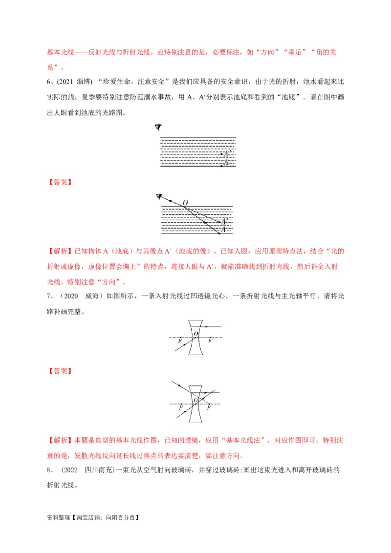 专题06光学作图技法攻略（解析版）_8、物理总复习_8.中考物理总复习_2023年中考复习资料_专项复习_2023年中考物理重难点瓶颈突破（难点剖析+真题汇编+原创预测）（全国通用）_解析版