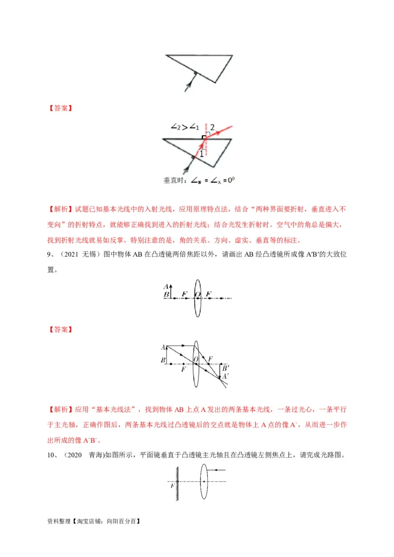 专题06光学作图技法攻略（解析版）_8、物理总复习_8.中考物理总复习_2023年中考复习资料_专项复习_2023年中考物理重难点瓶颈突破（难点剖析+真题汇编+原创预测）（全国通用）_解析版