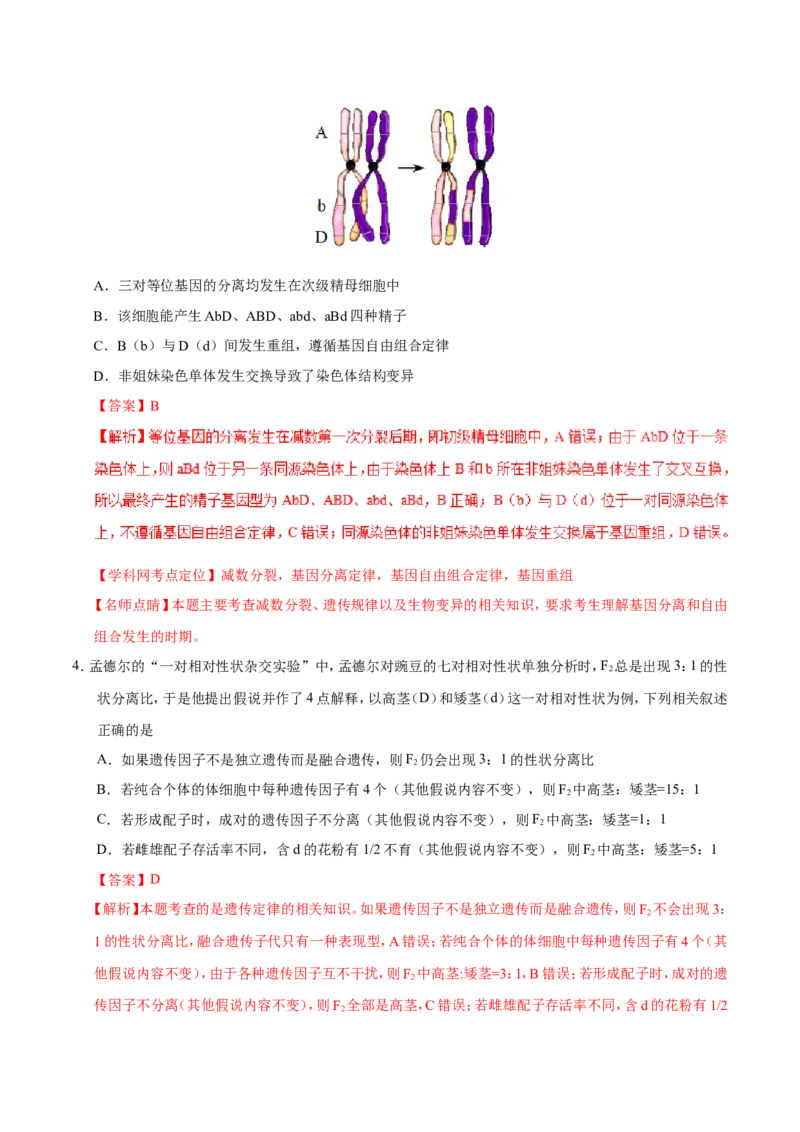 专题05遗传的基本规律-备战2019年高考生物之纠错笔记系列（解析版）_新高考复习资料_2022年新高考复习资料_2022年一轮复习最新版_1.2022年高考生物一轮复习全国通用版