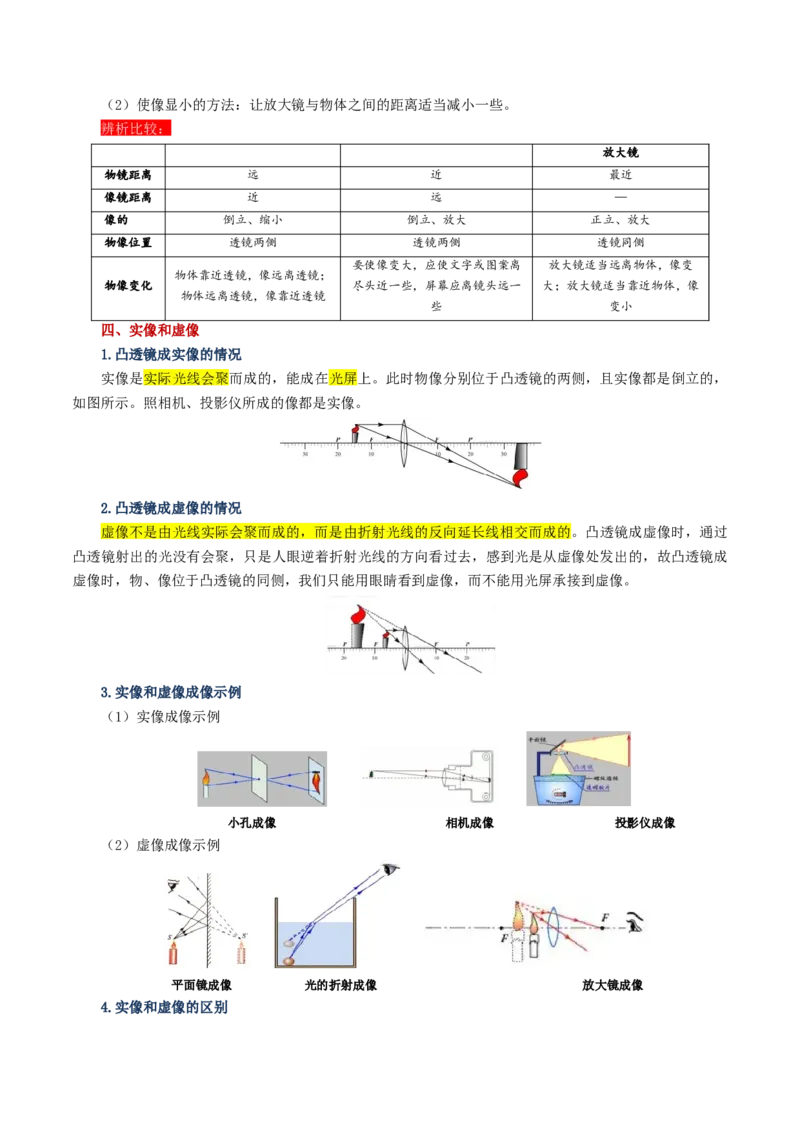 专题03透镜及其应用（讲义）（解析版）_8、物理总复习_8.中考物理总复习_2024年中考复习资料_一轮复习资料_完2024年中考物理一轮复习课件+讲义+练习（全国通用）