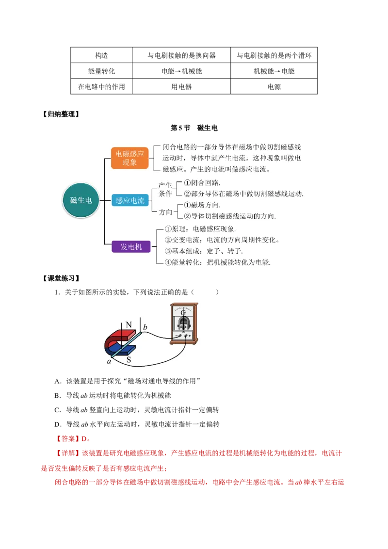 20.5磁生电（导学案）-（人教版）教师版_初物_八年级上下册+九年级全一册物理_九年级物理全一册_导学案