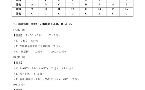 黄金卷01（参考答案）-赢在高考&middot;黄金8卷备战2024年高考生物模拟卷（广东专用）_2024年新高考资料_4.2024高考模拟预测试卷