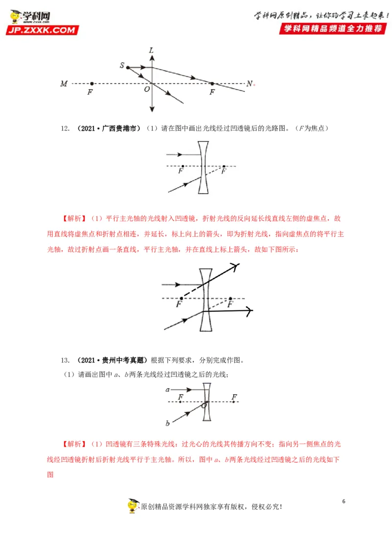专题03透镜及其应用（解析版）_8、物理总复习_8.中考物理总复习_2022年中考复习资料_三年（2019-2021）中考真题物理分项汇编（全国通用）