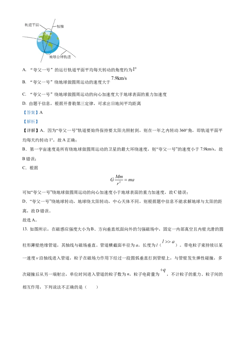 2023年高考物理试卷（北京）（含答案）_北京市高考历年真题_物理