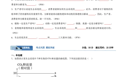 考点通关卷32生态系统的结构（原卷版）_2024年新高考资料_1.2024一轮复习_2024年高考生物一轮复习考点通关卷（新高考通用）