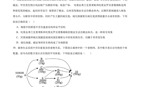 考点通关卷32生态系统的结构（原卷版）_2024年新高考资料_1.2024一轮复习_2024年高考生物一轮复习考点通关卷（新高考通用）