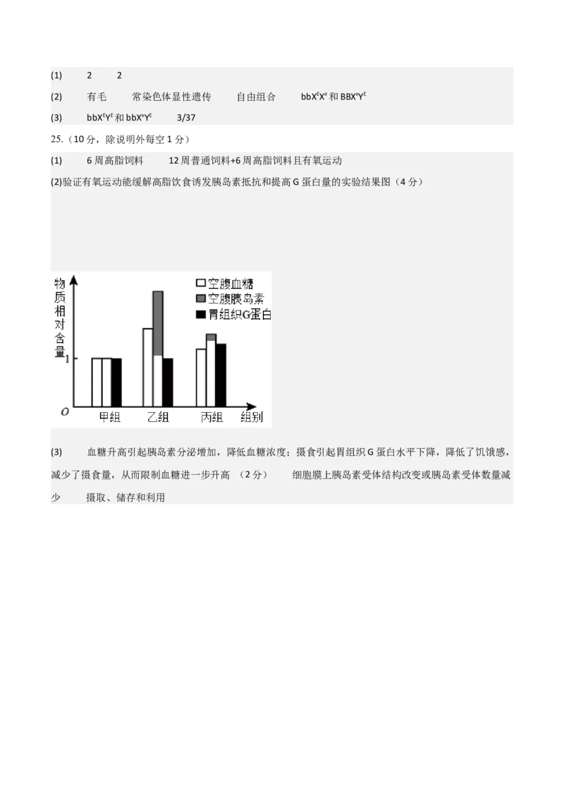 黄金卷01（参考答案）-赢在高考&middot;黄金8卷备战2024年高考生物模拟卷（浙江专用）_2024年新高考资料_4.2024高考模拟预测试卷