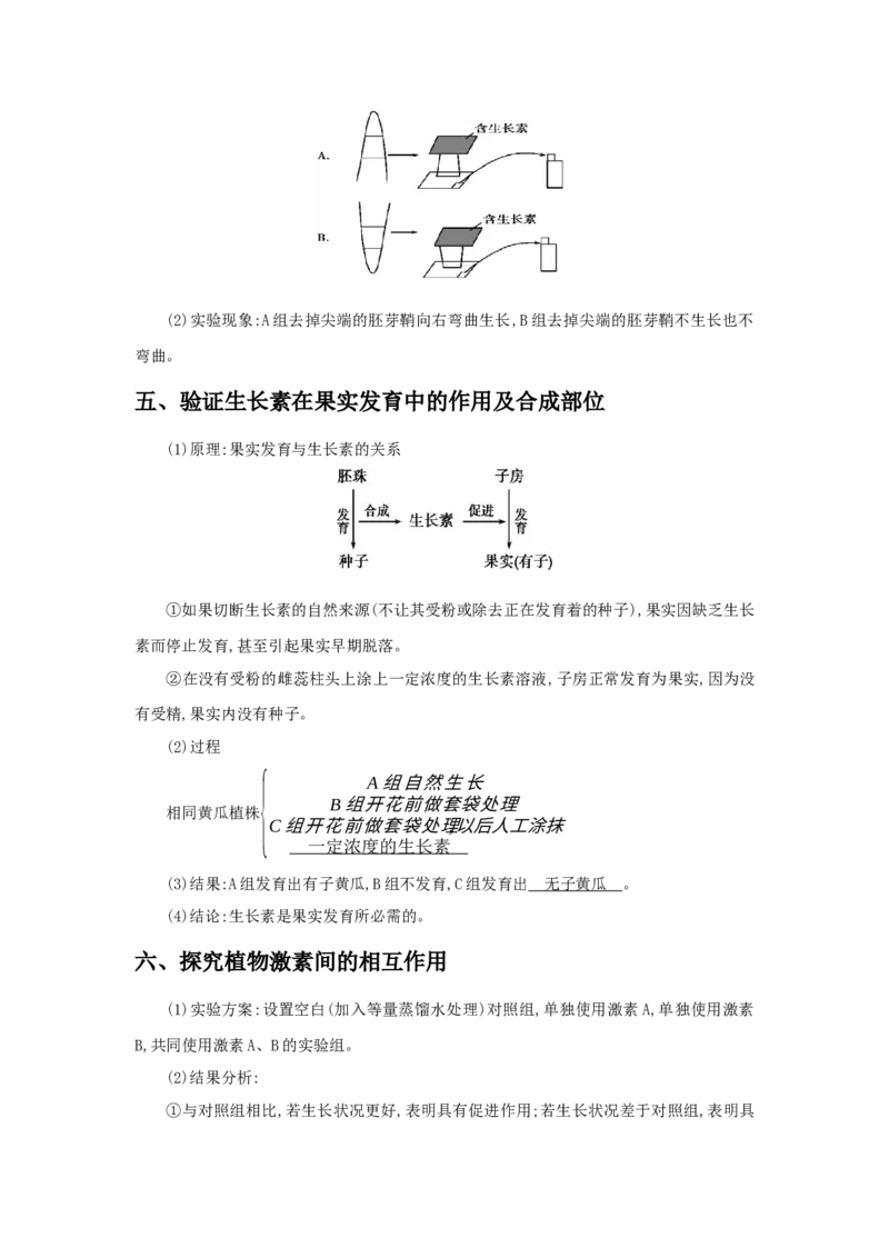 专题06植物激素的相关实验探究-备战2021年高考生物核心考点透析（原卷版）_新高考复习资料_2021年新高考资料_备战2021年高考生物核心考点透析