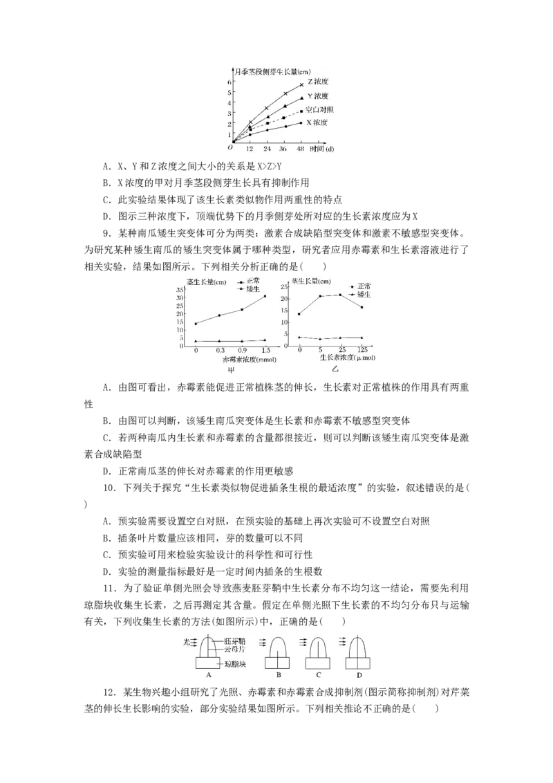专题06植物激素的相关实验探究-备战2021年高考生物核心考点透析（原卷版）_新高考复习资料_2021年新高考资料_备战2021年高考生物核心考点透析
