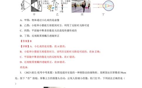 专题05透镜及其应用（真题训练）（解析版）_8、物理总复习_8.中考物理总复习_2024年中考复习资料_一轮复习资料_完2024年中考物理一轮复习课件+练习_配套练习_教师版（含答案解析）