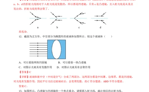 5.1透镜（分层作业）解析版_初物_八年级上下册+九年级全一册物理_八年级物理上册_分层作业（完）
