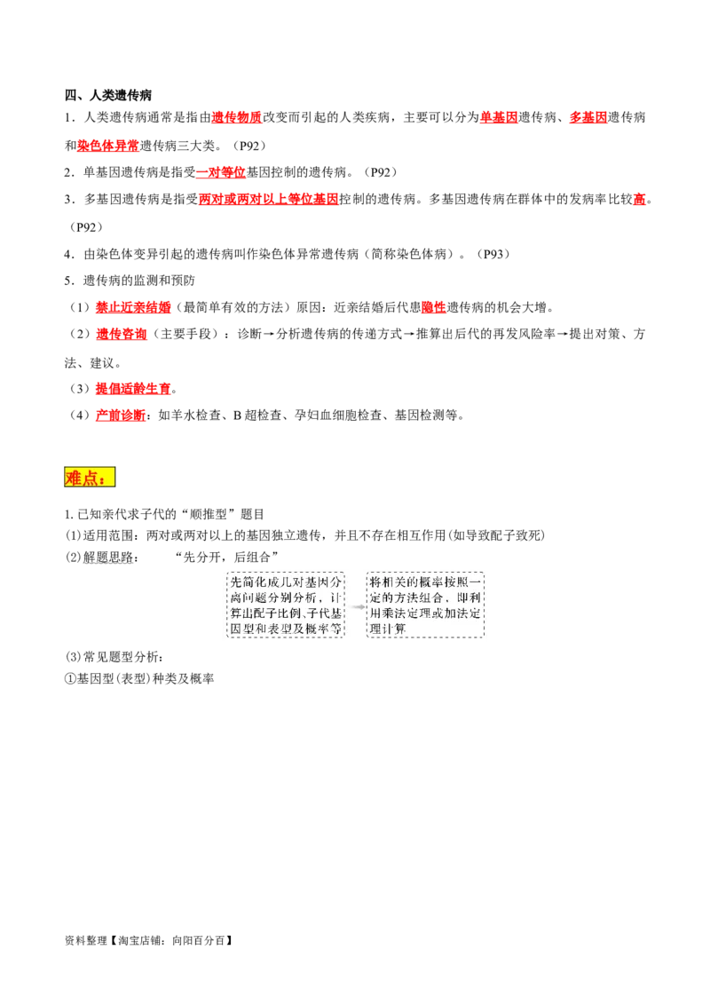 专题04遗传的基本规律和人类遗传病（解析版）_新高考复习资料_2024年新高考复习资料_❤专项复习资料_2024年高考生物热点&middot;重点&middot;难点专练（新高考专用）_教师版（含答案解析）