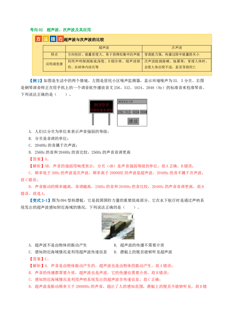 专题01声现象（讲义）（解析版）_8、物理总复习_8.中考物理总复习_2024年中考复习资料_一轮复习资料_完2024年中考物理一轮复习课件+讲义+练习（全国通用）_教师版（含答案解析）