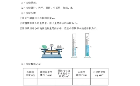 6.3测量物质的密度（导学案）-（人教版）学生版_初物_八年级上下册+九年级全一册物理_八年级物理上册_老课标资料_导学案