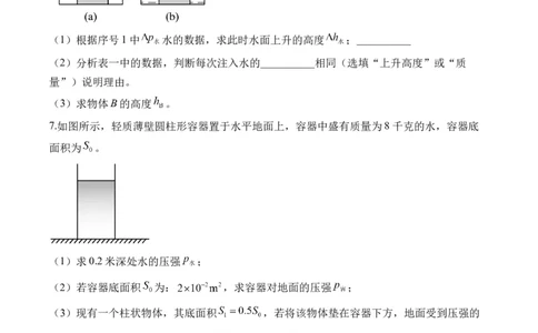 2025届中考物理压强冲刺提分练（10）（含解析）_8、物理总复习_2025年中考复习资料_2025届中考物理压强冲刺提分练