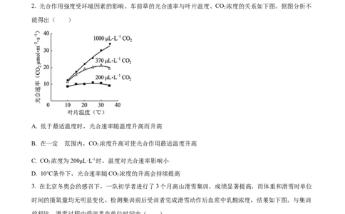 2022年高考生物试卷（北京）（空白卷）_北京市高考历年真题_生物