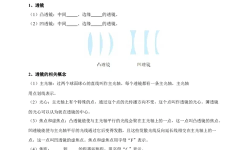专题03透镜及其应用（4大模块知识清单+4个易混易错+3种方法技巧+典例真题精析）（原卷版）_8、物理总复习_物理一轮复习