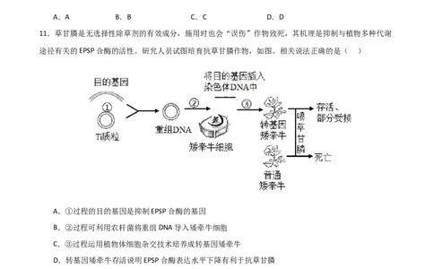 黄金卷01（考试版）-赢在高考&middot;黄金8卷备战2024年高考生物模拟卷（北京专用）_2024年新高考资料_4.2024高考模拟预测试卷