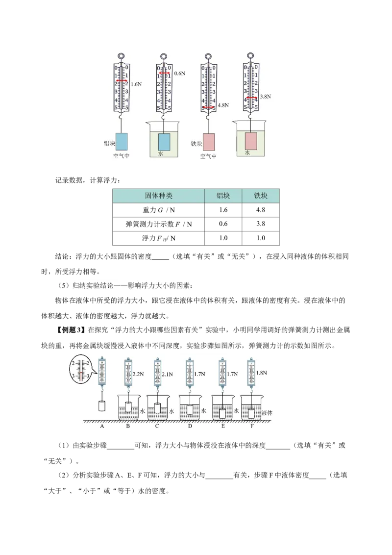 10.1浮力（导学案）-（学生版）_初物_八年级上下册+九年级全一册物理_八年级物理下册_老课标资料_导学案