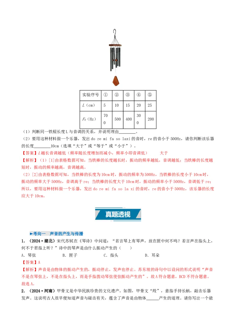 专题01声现象（考情聚焦+中考新考法+真题透视4大考向+新题特训）（解析版）_8、物理总复习_2025年中考复习资料_备战2025年中考物理真题题源讲义（全国通用）