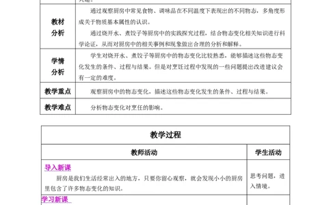 3.5跨学科实践：探索厨房中的物态变化问题（教学设计）-（人教版2024）_初物_八年级上下册+九年级全一册物理_八年级物理上册_教学设计（完）