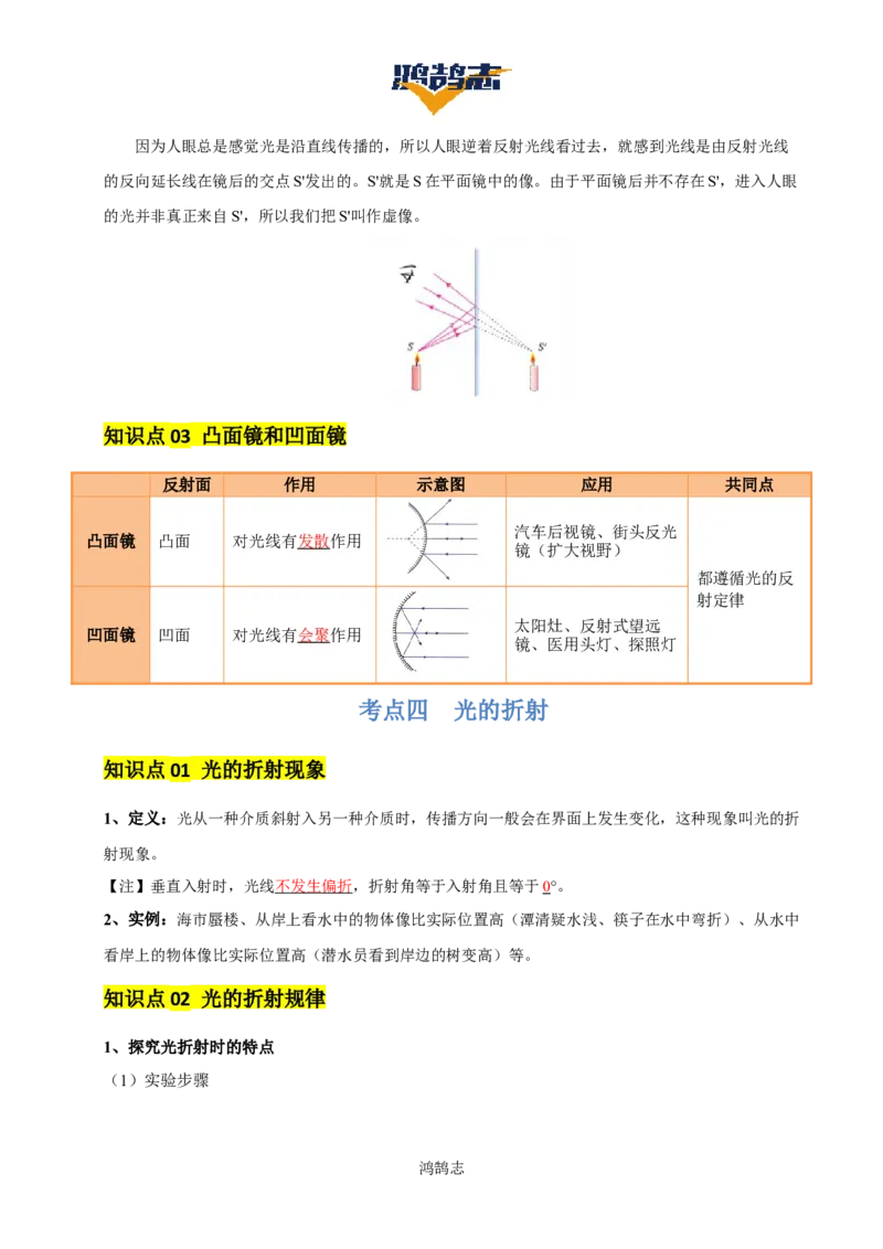 专题02光现象（5大模块知识清单+5个易混易错+3种方法技巧+典例真题精析）（解析版）_8、物理总复习_物理专题复习